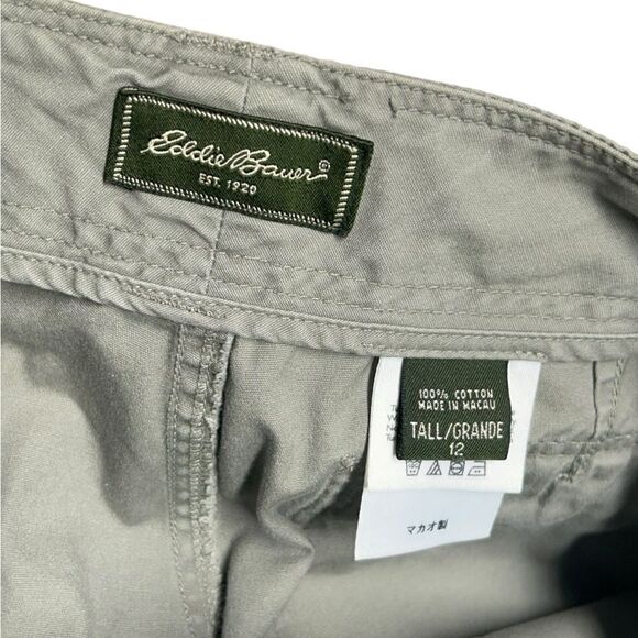 Eddie Bauer Gray High Waisted Straight Leg Cargo Style Pants Grey Loose Fit - Picture 6 of 12